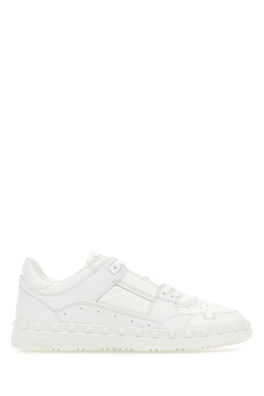 Valentino Garavani Men White Leather Freedots Sneakers by Luosophy