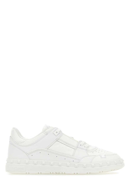 Valentino Garavani Men White Leather Freedots Sneakers by Luosophy