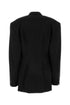 Balenciaga Women Black Barathea Oversize Cinched Blazer by Luosophy