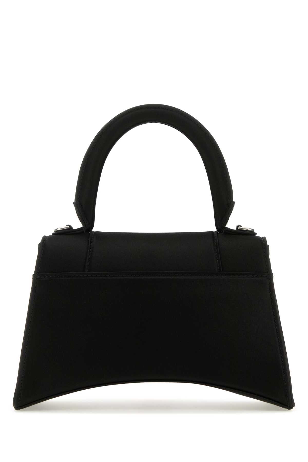 Balenciaga Women Black Satin Small Hourglass Handbag by Luosophy