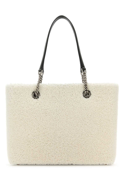 Balenciaga Women White Shearling Duty Free M Handbag by Luosophy