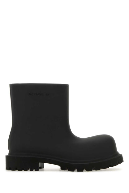 Balenciaga Men Black Eva Ankle Boots by Luosophy