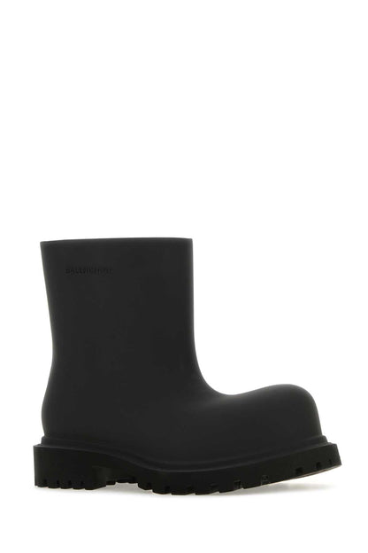 Balenciaga Men Black Eva Ankle Boots by Luosophy