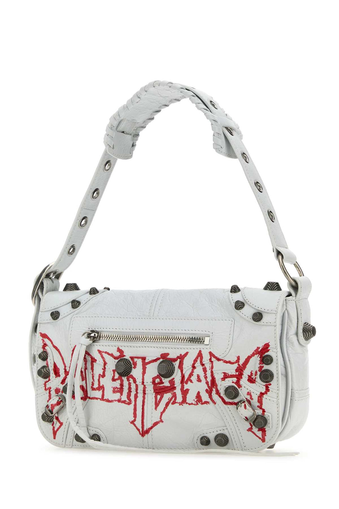 Balenciaga Men White Leather Le Cagole Xs Diy Metal Crossbody Bag by Luosophy