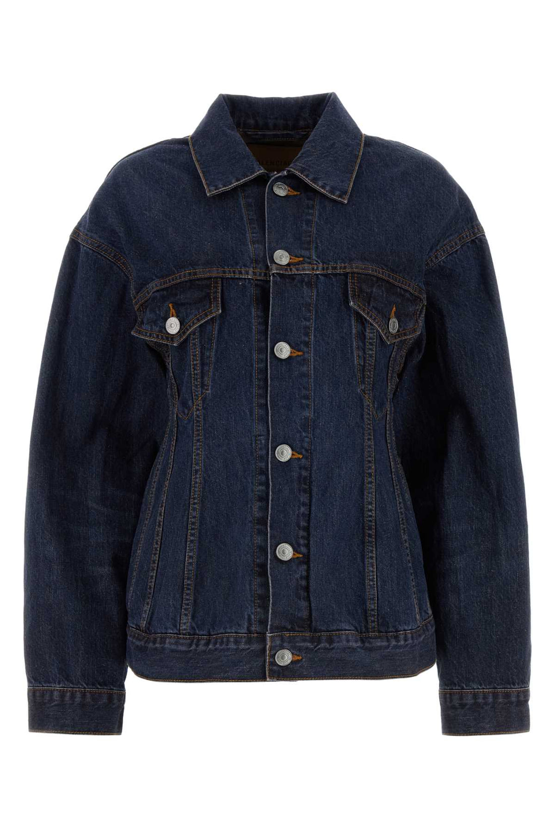 Balenciaga Women Dark Blue Denim Hourglass Jacket by Luosophy