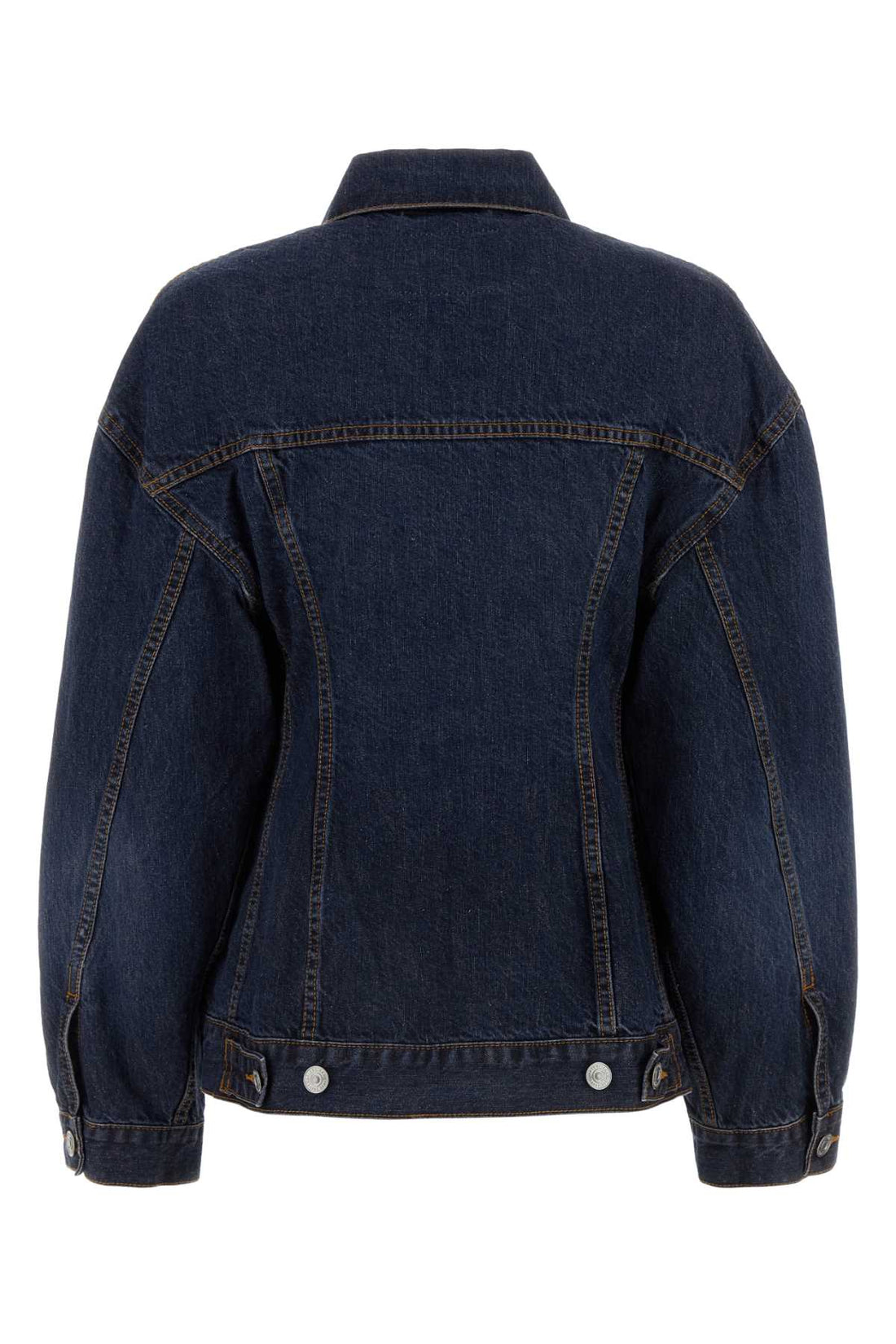 Balenciaga Women Dark Blue Denim Hourglass Jacket by Luosophy