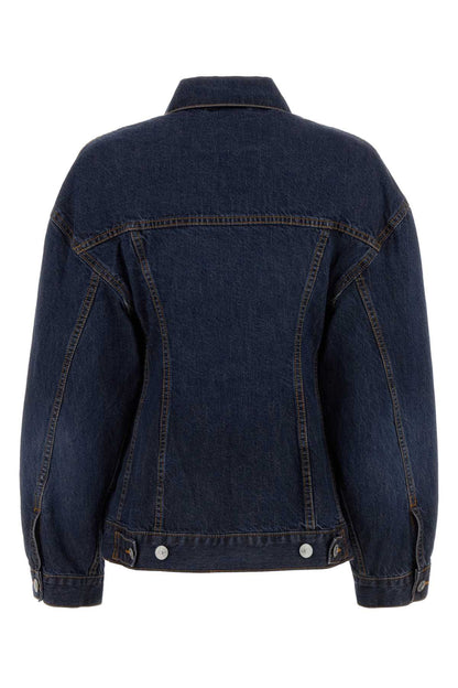Balenciaga Women Dark Blue Denim Hourglass Jacket by Luosophy