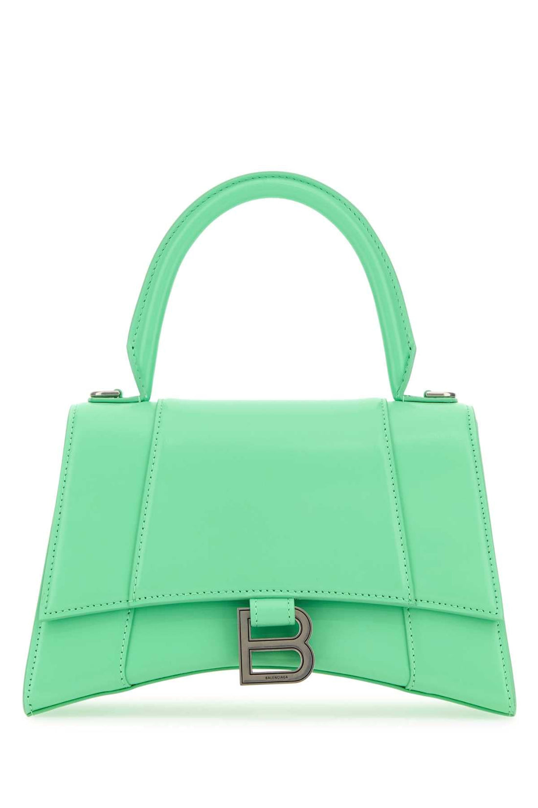 Balenciaga Women Mint Green Leather Small Hourglass Handbag by Luosophy