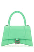 Balenciaga Women Mint Green Leather Small Hourglass Handbag by Luosophy