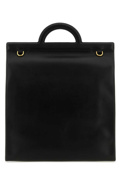 Valentino Garavani Men Black Leather Shopping Bag