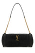 Saint Laurent Women Black Raffia And Leather Cassandre Shoulder Bag by Luosophy