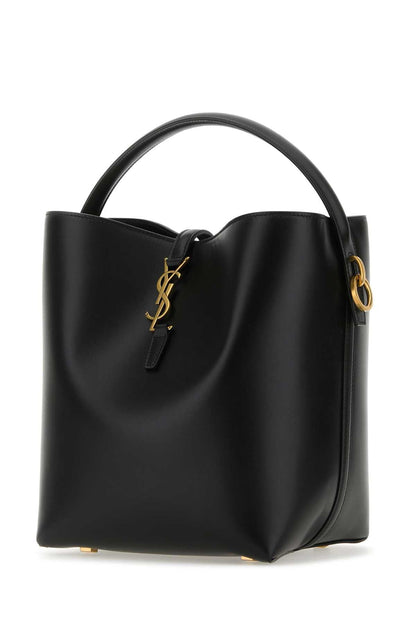 Saint Laurent Women Black Leather Le 37 Bucket Bag by Luosophy