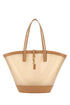 Saint Laurent Women Two-Tone Vinyl And Leather Panier Shopping Bag by Luosophy