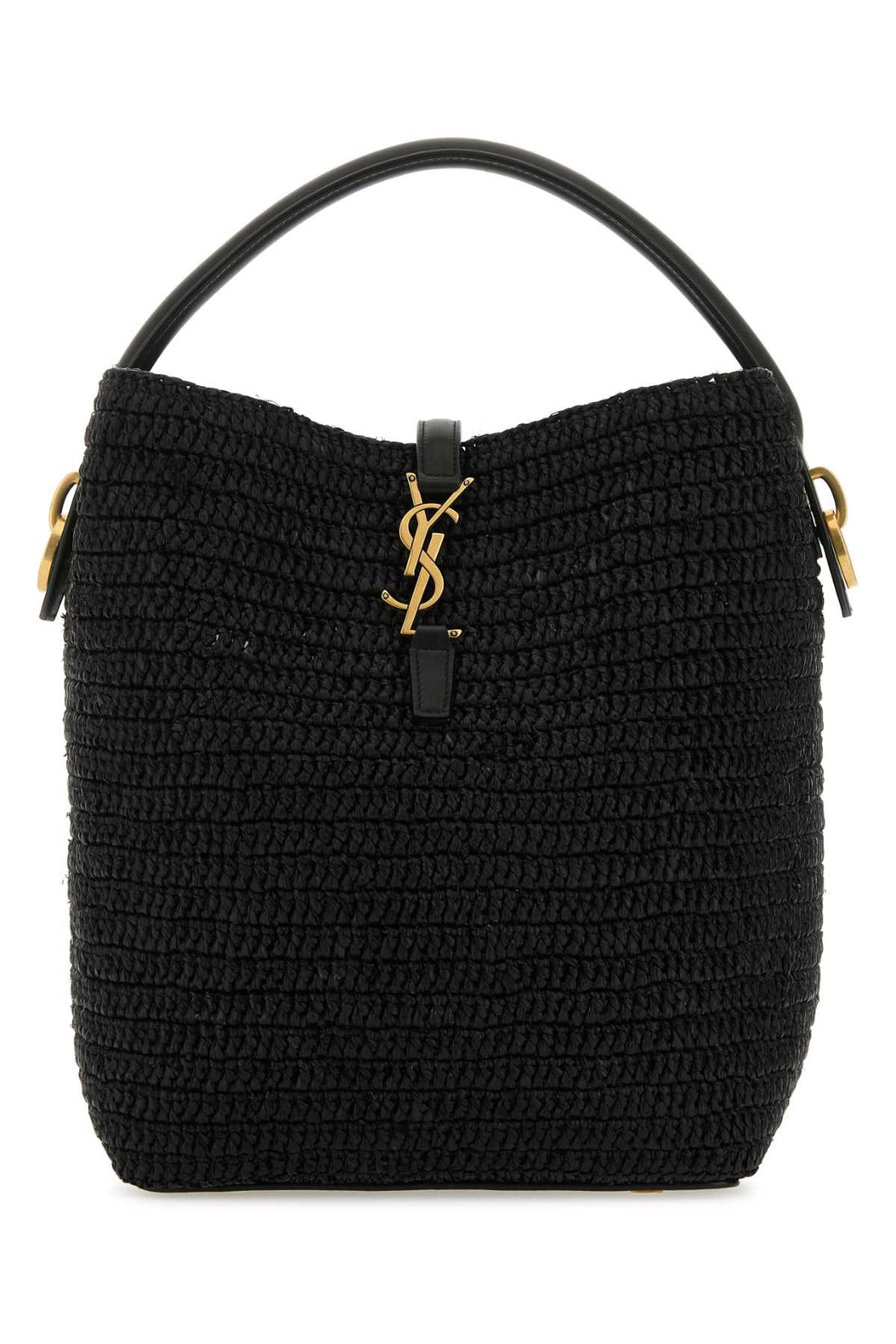 Saint Laurent Women Black Raffia Le 37 Bucket Bag by Luosophy