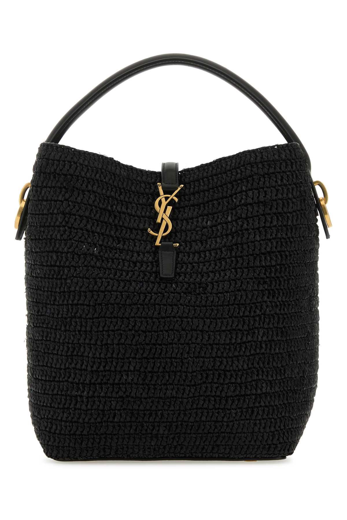 Saint Laurent Women Black Raffia Le 37 Bucket Bag by Luosophy