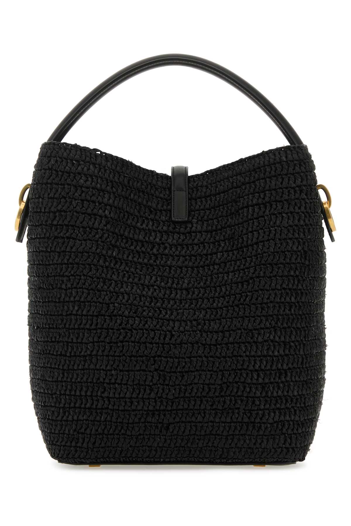 Saint Laurent Women Black Raffia Le 37 Bucket Bag by Luosophy