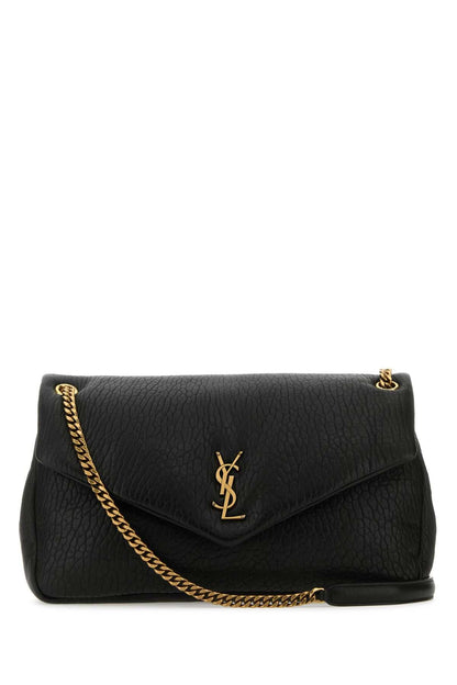 Saint Laurent Women Black Leather Big Calypso Shoulder Bag by Luosophy