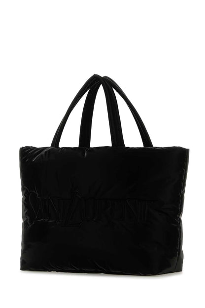 Saint Laurent Men Black Nylon Saint Laurent Shopping Bag by Luosophy