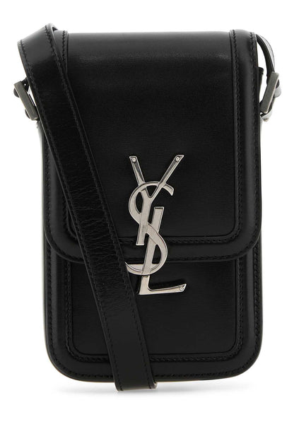 Saint Laurent Men Black Leather Phone Case by Luosophy