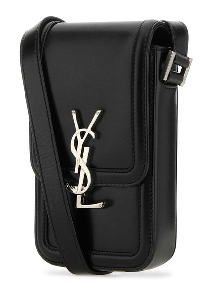 Saint Laurent Men Black Leather Phone Case by Luosophy