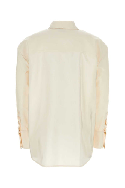 Saint Laurent Men Ivory Faille Oversize Shirt by Luosophy