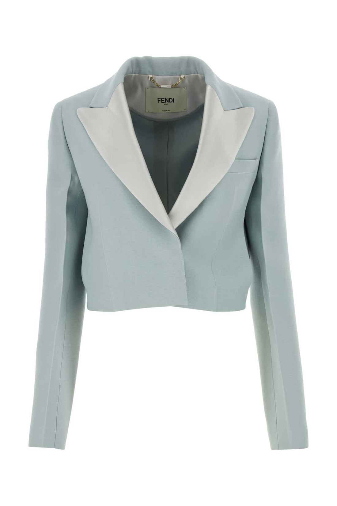 Fendi Women Powder Blue Wool Blend Blazer by Luosophy