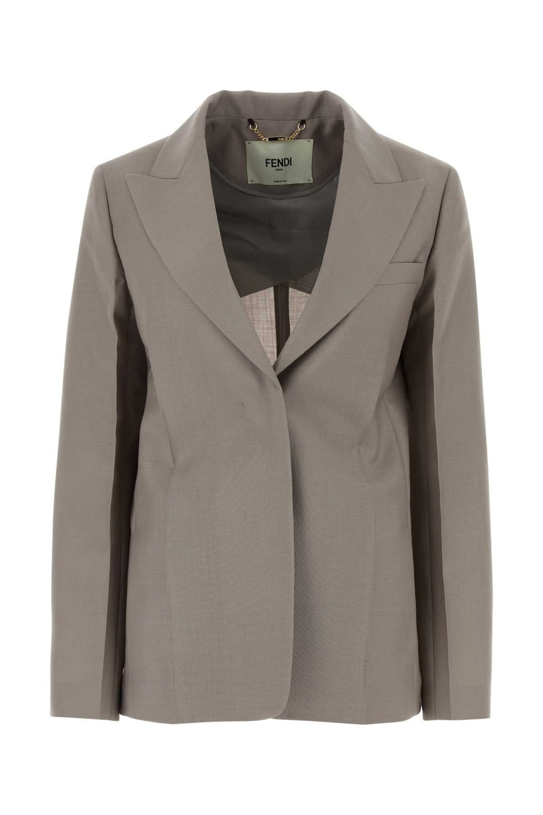 Fendi Women Dove Grey Mohair Blend Blazer by Luosophy