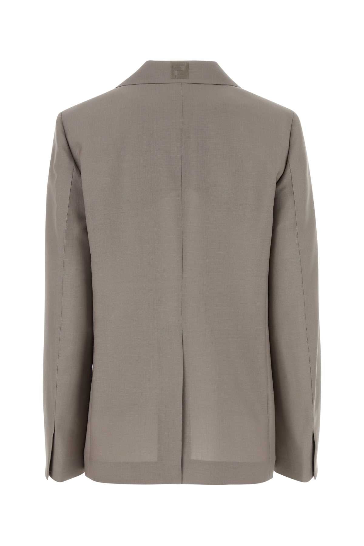 Fendi Women Dove Grey Mohair Blend Blazer by Luosophy