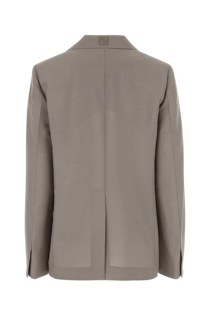 Fendi Women Dove Grey Mohair Blend Blazer by Luosophy