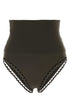 Eres Women Dark Brown Stretch Nylon Bikini Bottom by Luosophy