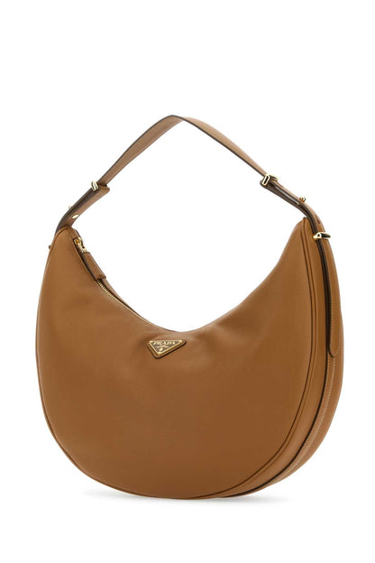 Prada Women Caramel Leather Big Arquã¨ Handbag by Luosophy