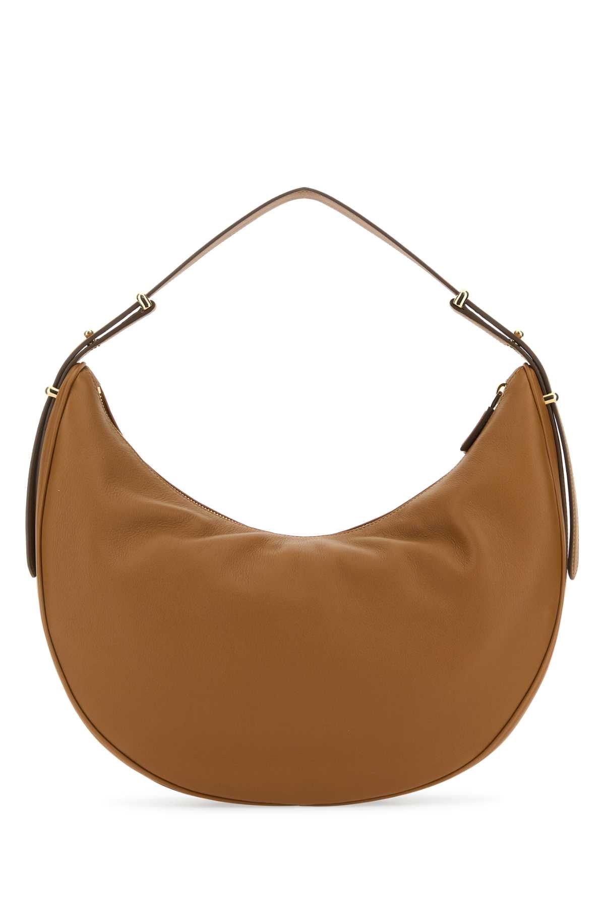 Prada Women Caramel Leather Big Arquã¨ Handbag by Luosophy