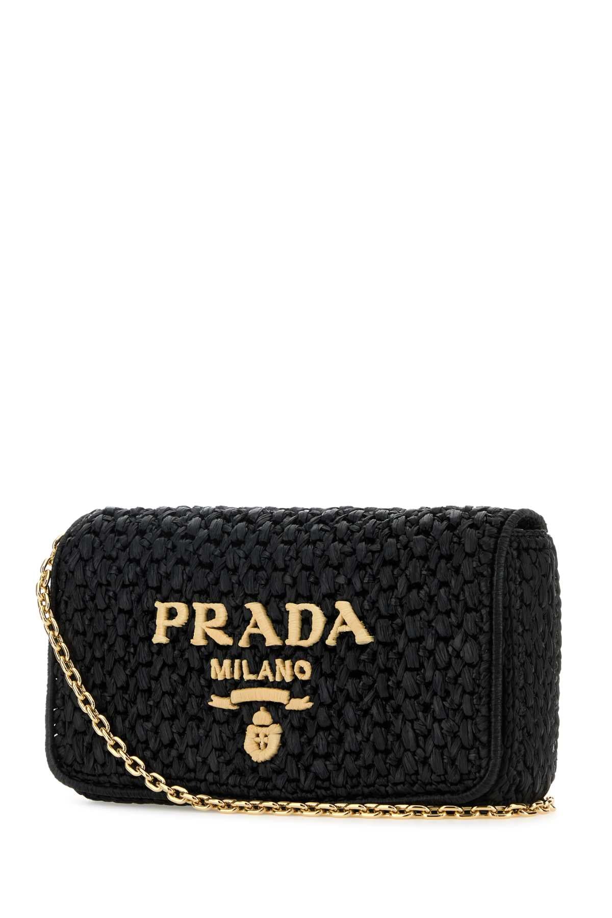 Prada Women Black Raffia Crossbody Bag by Luosophy