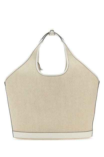 Prada Women Sand Canvas Shopping Bag by Luosophy