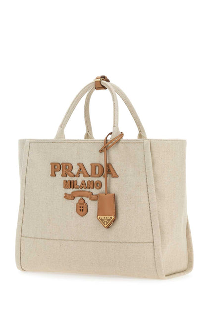 Prada Women Sand Canvas Shopping Bag by Luosophy