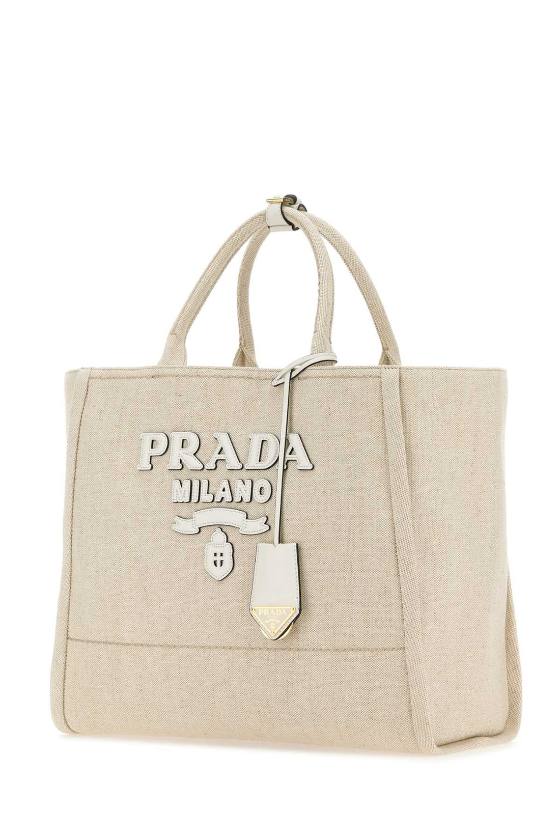 Prada Women Sand Canvas Shopping Bag by Luosophy