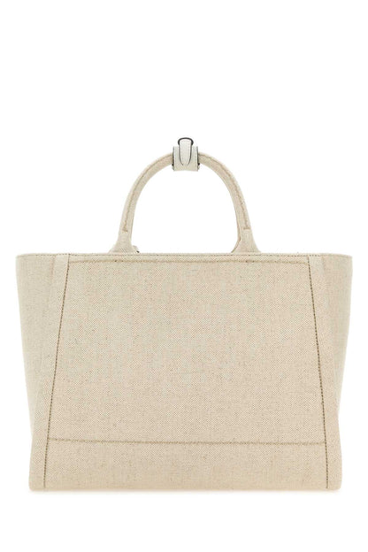 Prada Women Sand Canvas Shopping Bag by Luosophy
