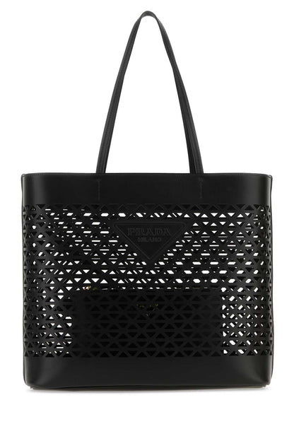 Prada Women Black Leather Shopping Bag by Luosophy