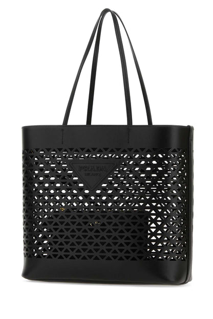 Prada Women Black Leather Shopping Bag by Luosophy