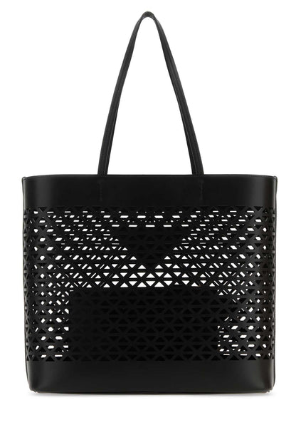 Prada Women Black Leather Shopping Bag by Luosophy