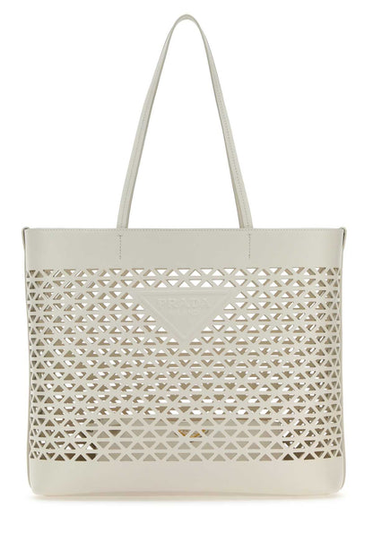 Prada Women White Leather Shopping Bag by Luosophy