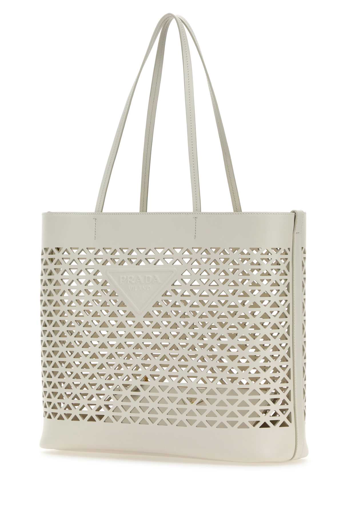 Prada Women White Leather Shopping Bag by Luosophy