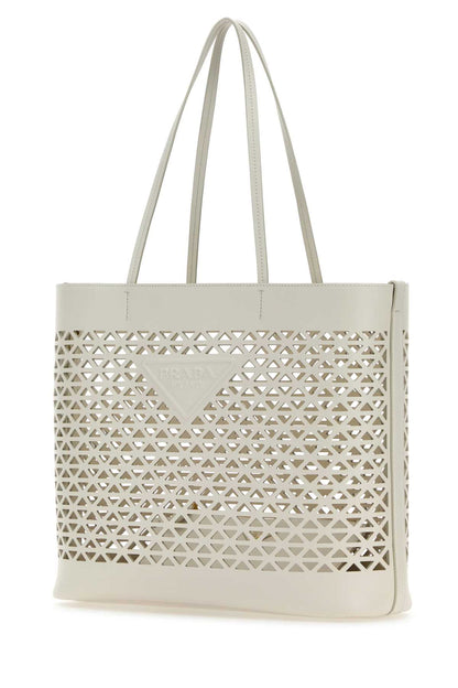 Prada Women White Leather Shopping Bag by Luosophy