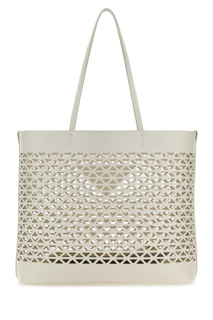 Prada Women White Leather Shopping Bag by Luosophy