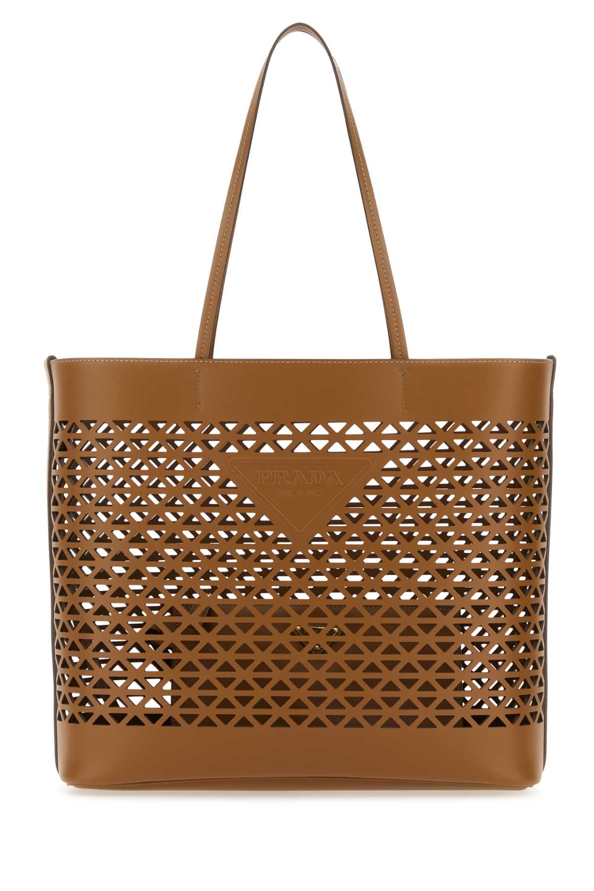Prada Women Caramel Leather Shopping Bag by Luosophy