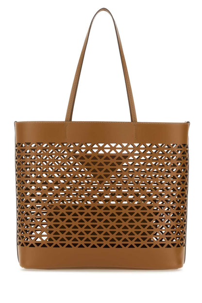 Prada Women Caramel Leather Shopping Bag by Luosophy