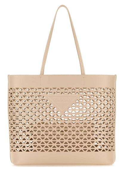 Prada Women Sand Leather Shopping Bag by Luosophy