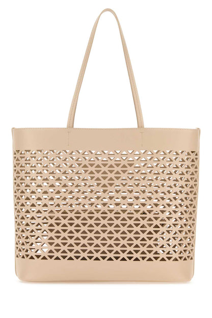 Prada Women Sand Leather Shopping Bag by Luosophy