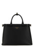 Prada Women Black Leather Medium Prada Buckle Handbag by Luosophy