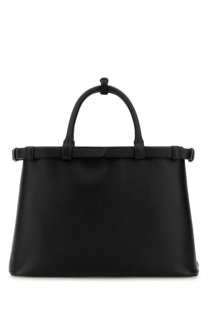 Prada Women Black Leather Medium Prada Buckle Handbag by Luosophy